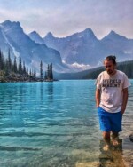Having a paddle in the world's most beautiful lake. Moraine Lake; Summer, 2017. PC: Hannah Shoesmith.