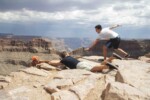 Having fun at the Grand Canyon, Arizona. Craig and Dave saving my life! Summer, 2013. PC: Sophie Carter.